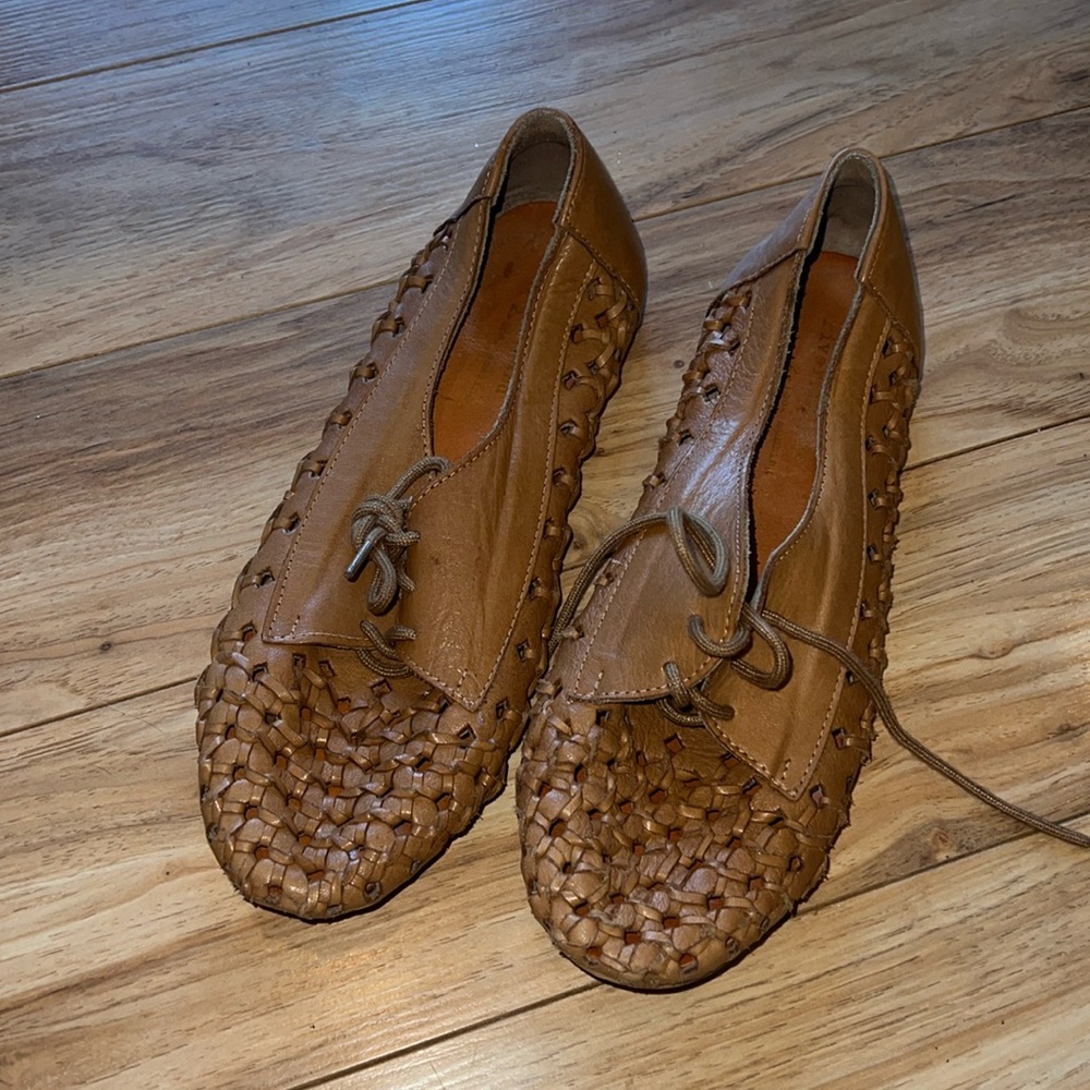 Leather hard soled boat shoes